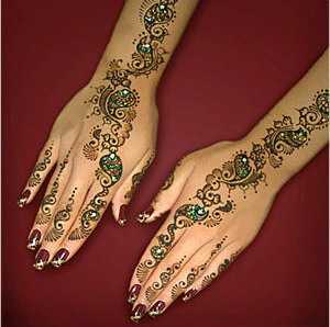 Glitter Mehndi, Glitter Henna Designs