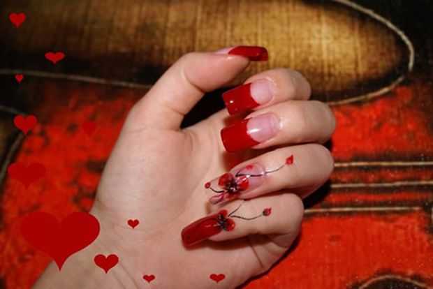 Red Valentine Nail Art 2