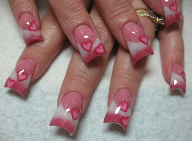 Red Valentine Nail Art