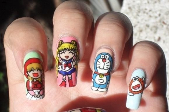 Cartoon Nail Art Designs, Comic Strip nail art ideas