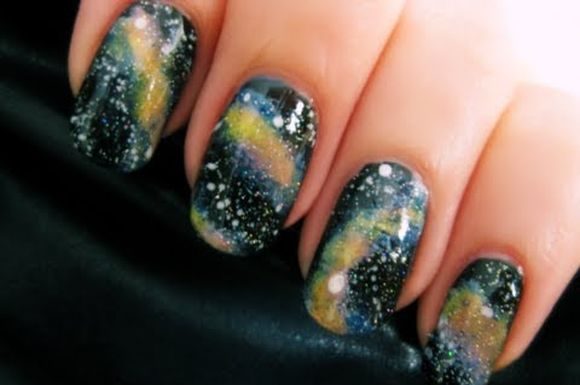 Galaxy nail art design ideas