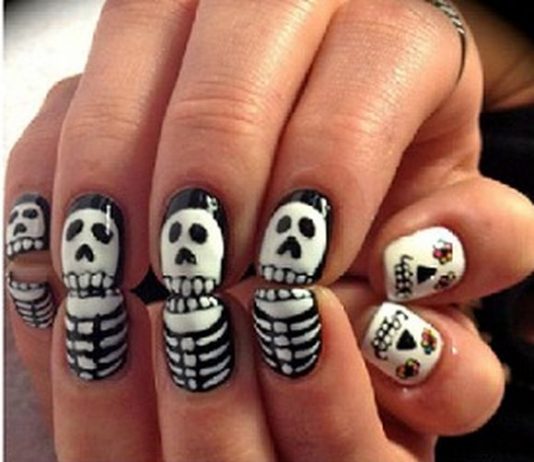 Halloween Skeleton Nail Art Designs