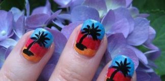 Palm tree nail art designs