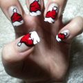 Santa Hats Christmas Nail Art