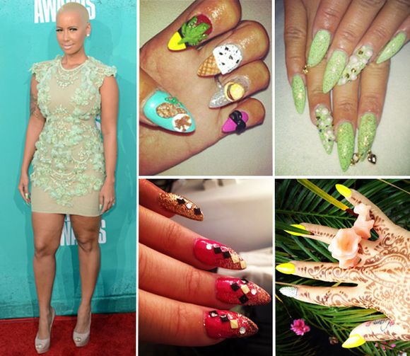 Amber-rose-3 D-nail-art