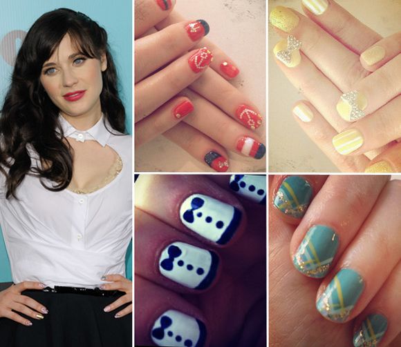 Zooey-deschanel-retro-inspired-celebrity-nail-art-trends