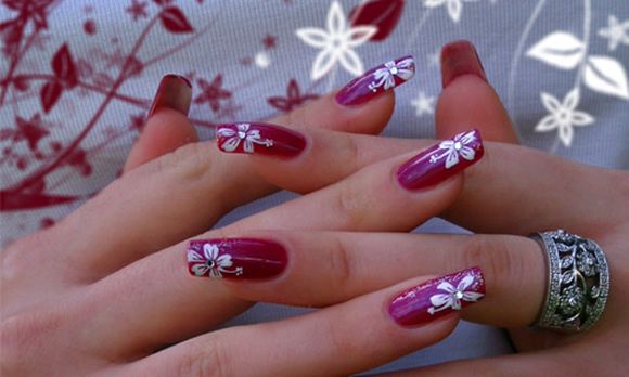 Hibiscus Flower-nail-art
