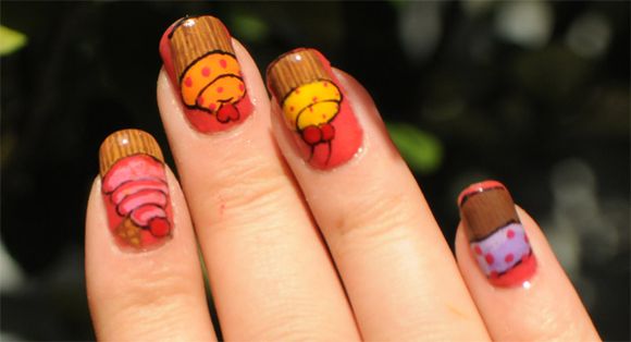 cupcake nail art