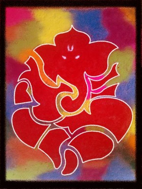 ganesh rangoli-2013