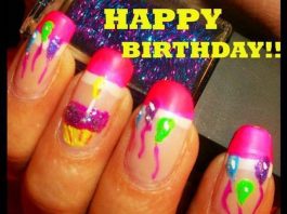 Birthday Themed Nail Art Designs