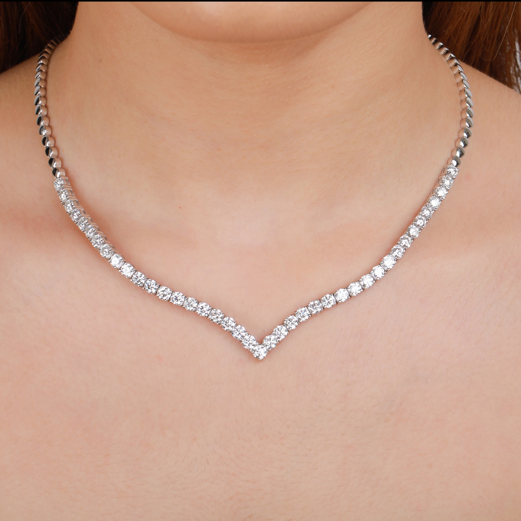 Single line diamond necklace price deals